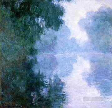 霧の中のジヴェルニー近くのセーヌ川 II クロード・モネの風景 Oil Paintings